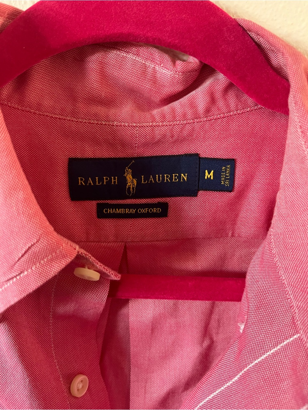Ralph Lauren Men's Pink Button-Down Oxford Shirt - Picture 2 of 4